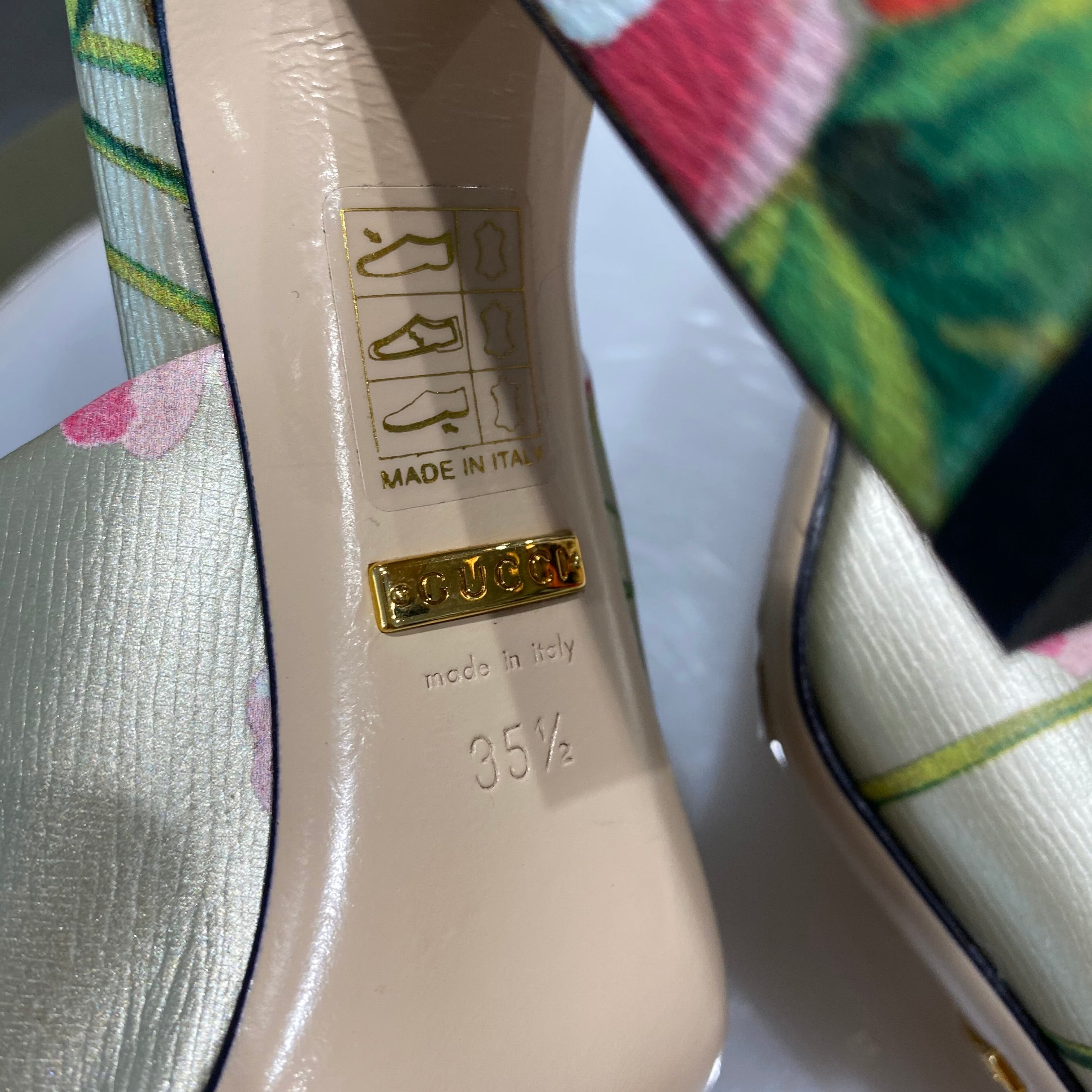 Gucci Bloom Heeled Slides