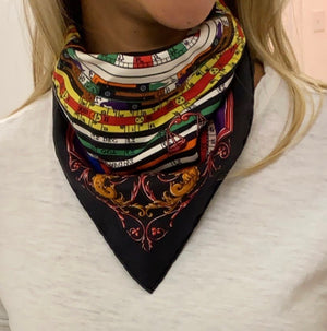 Hermès mustlicolor Astrologie 45cm silk scarf