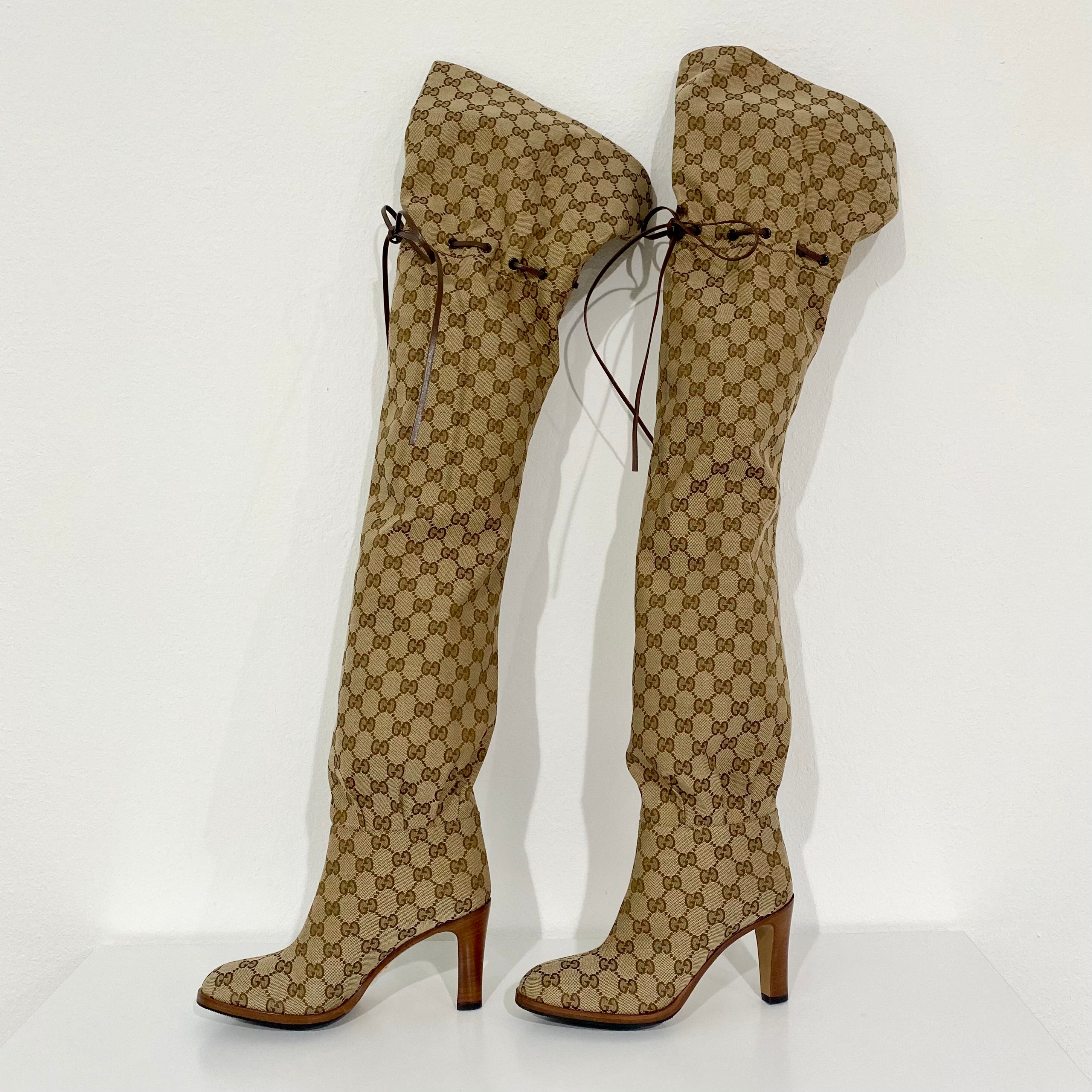 Gucci Monogram Over the Knee Boots – Dina C's Fab and Funky