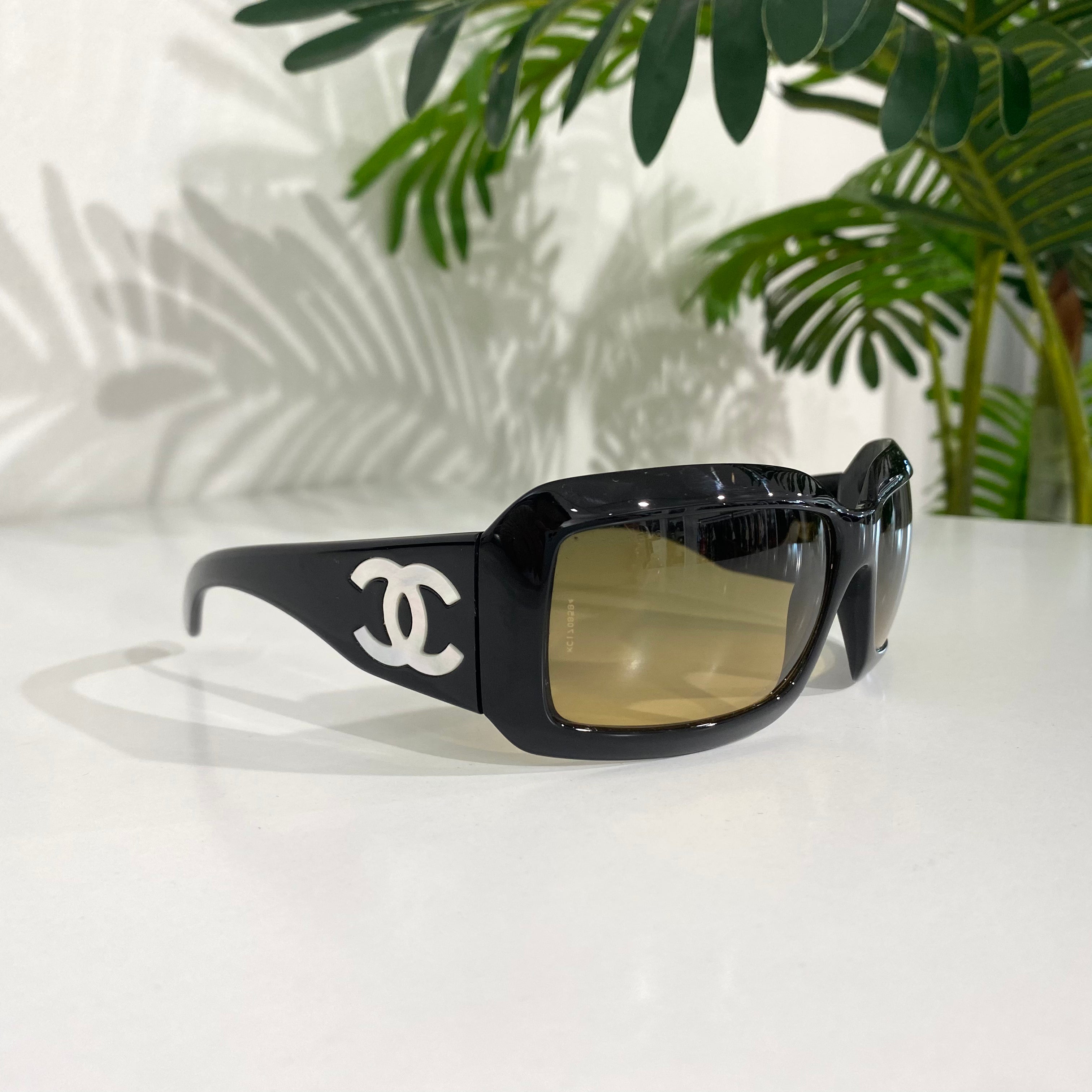 Chanel Black and Pearl CC Sunglasses