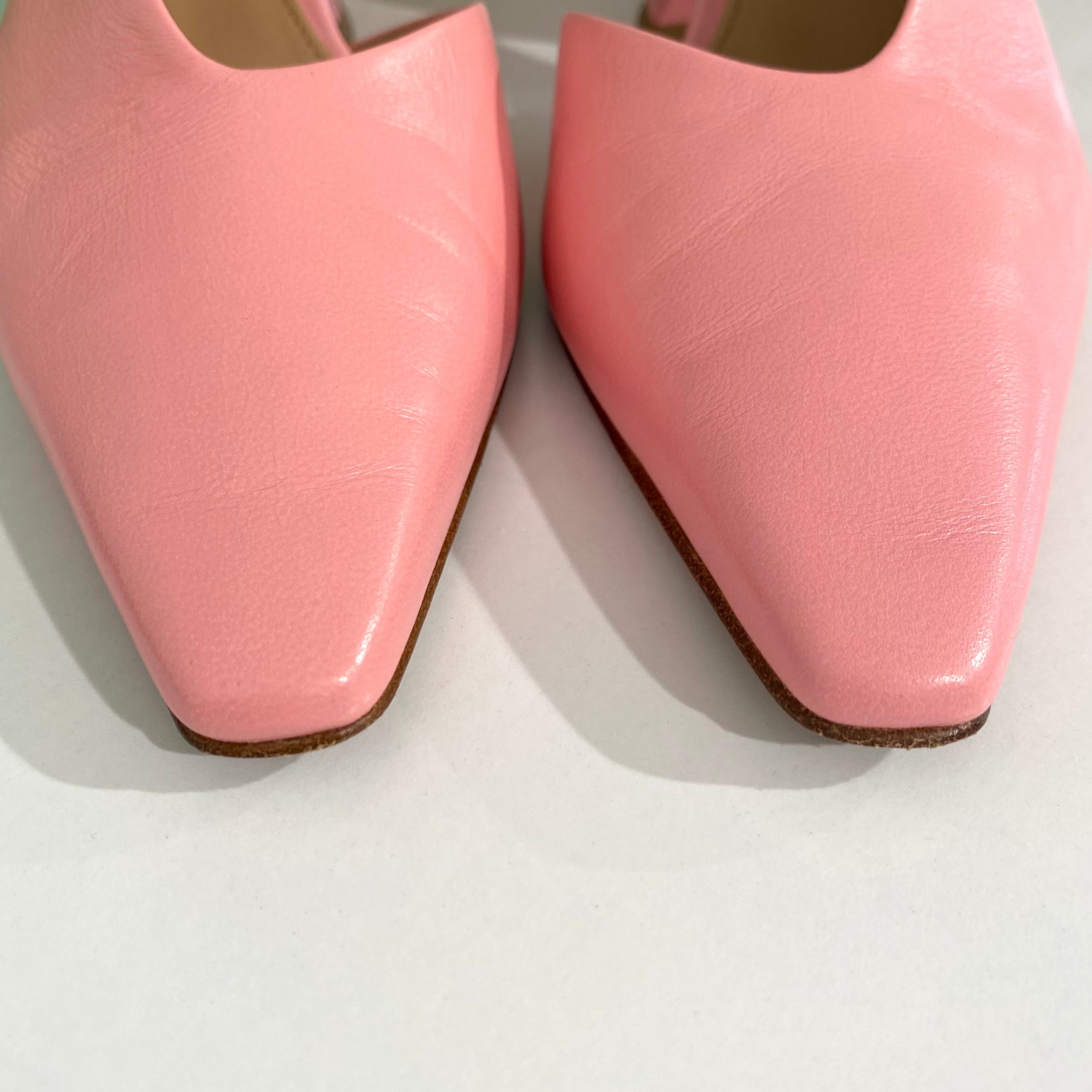 Bottega Veneta Pink Almond Slingback Heels