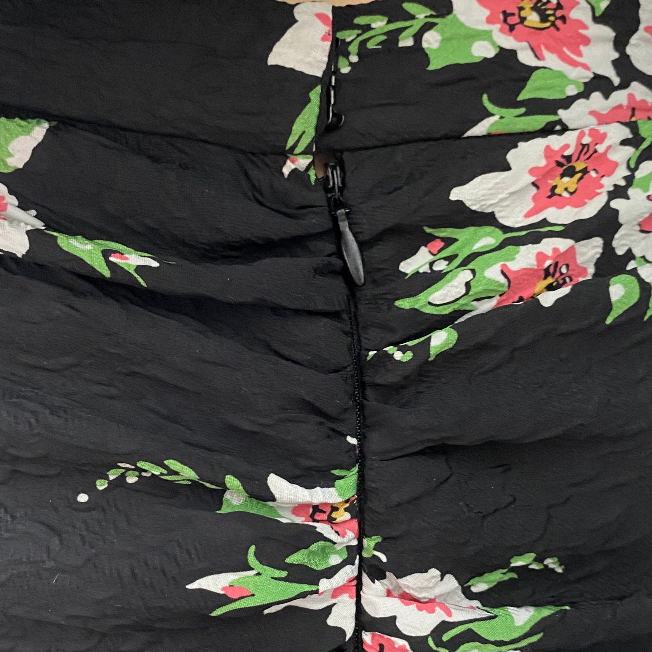 Rodarte Black Floral Ruffle Skirt Set