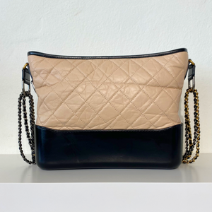 Chanel Beige & Black Gabrielle Large Hobo Bag