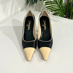 Chanel Black & Cream Cap Toe Heels