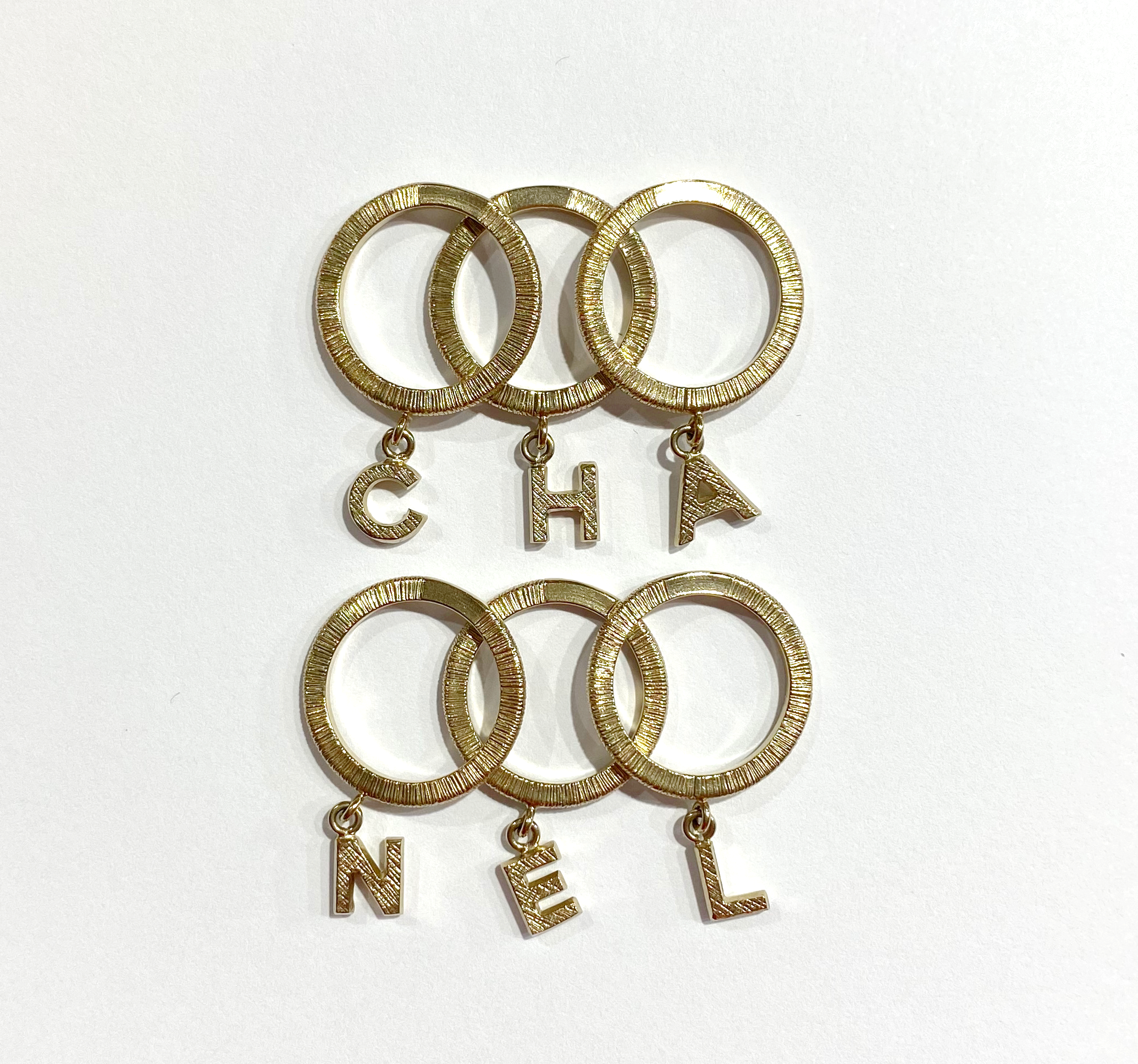 Chanel Letter Charm Ring Set