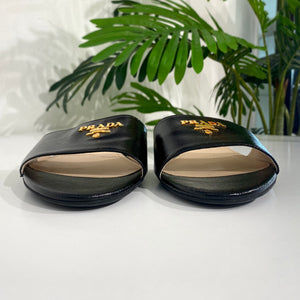 Prada Black Slide Sandals