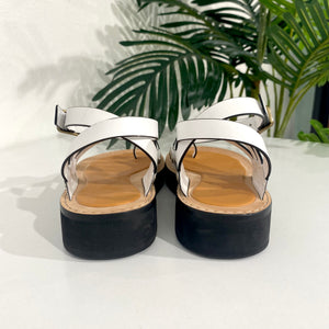 Loewe White Leather Chunky Sandals