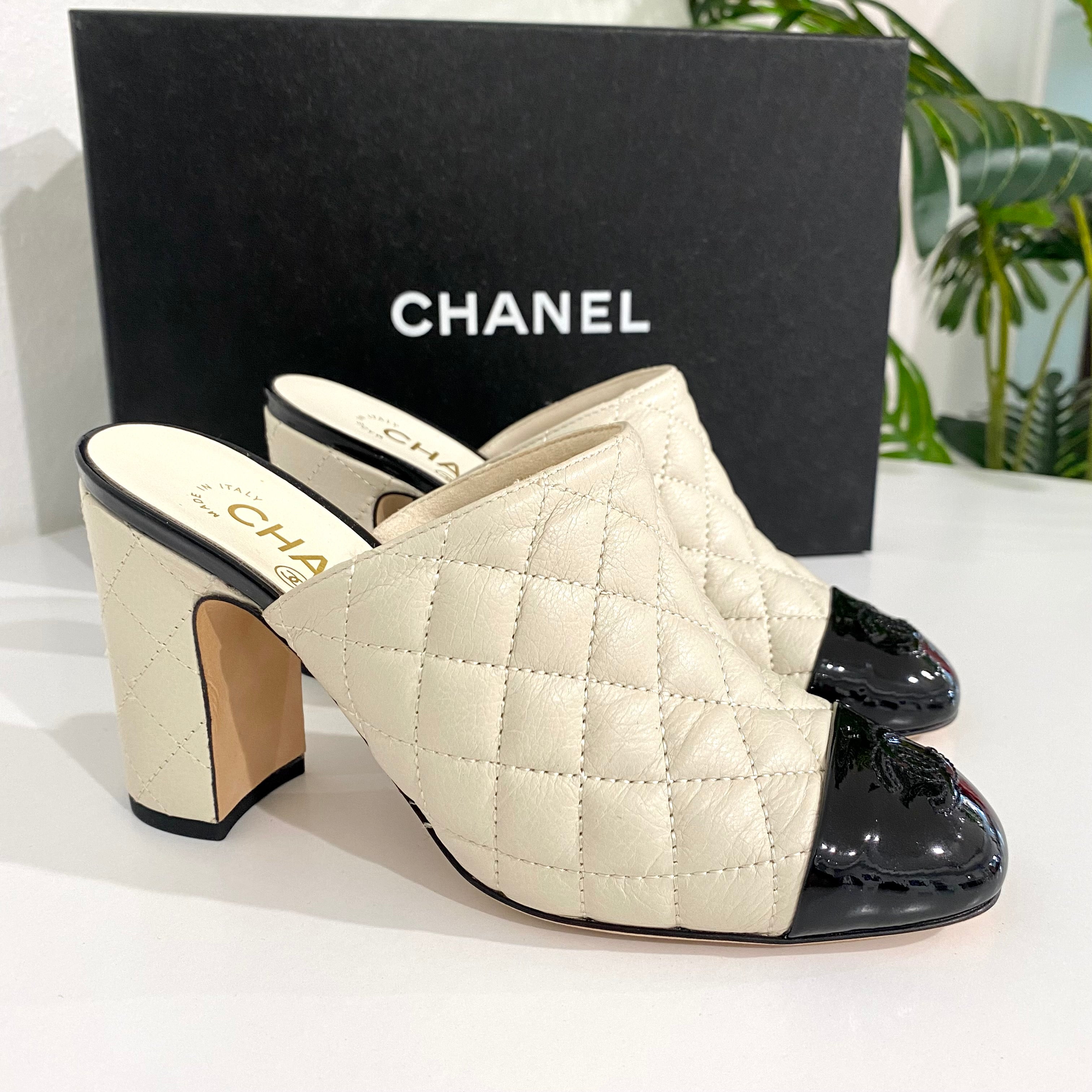 Chanel Cap-Toe Mules W/Box Size 8 – KMK Luxury Consignment