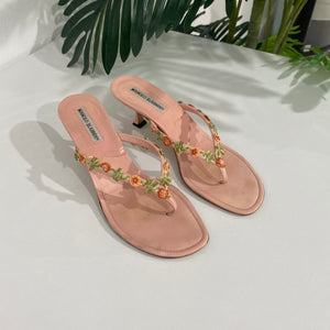 Manolo Blahnik Pink Floral Sandals