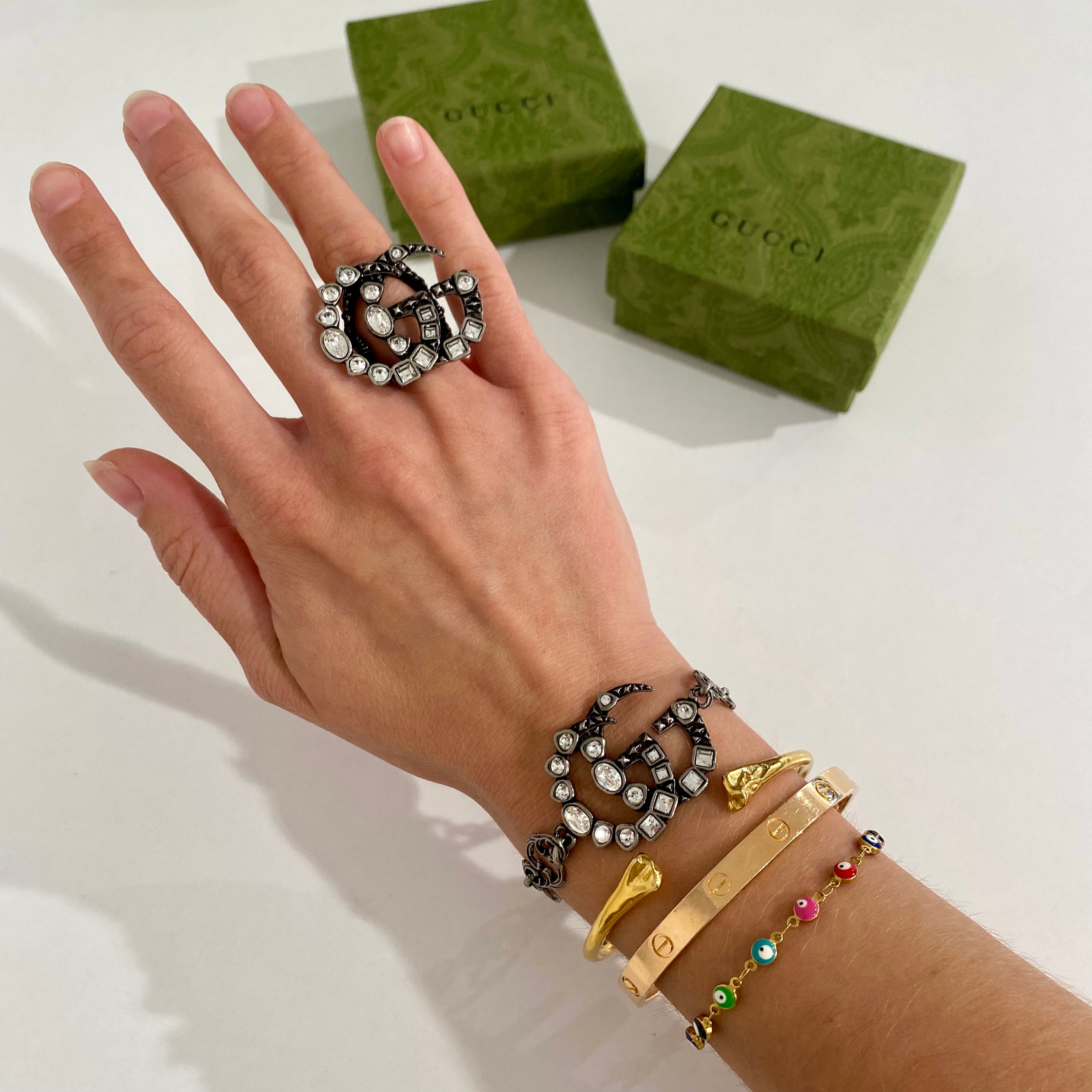 Gucci crystal bracelet deals