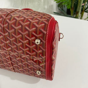 Goyard Red Goyardine Canvas Leather Croisiere 35cm Duffle Bag For