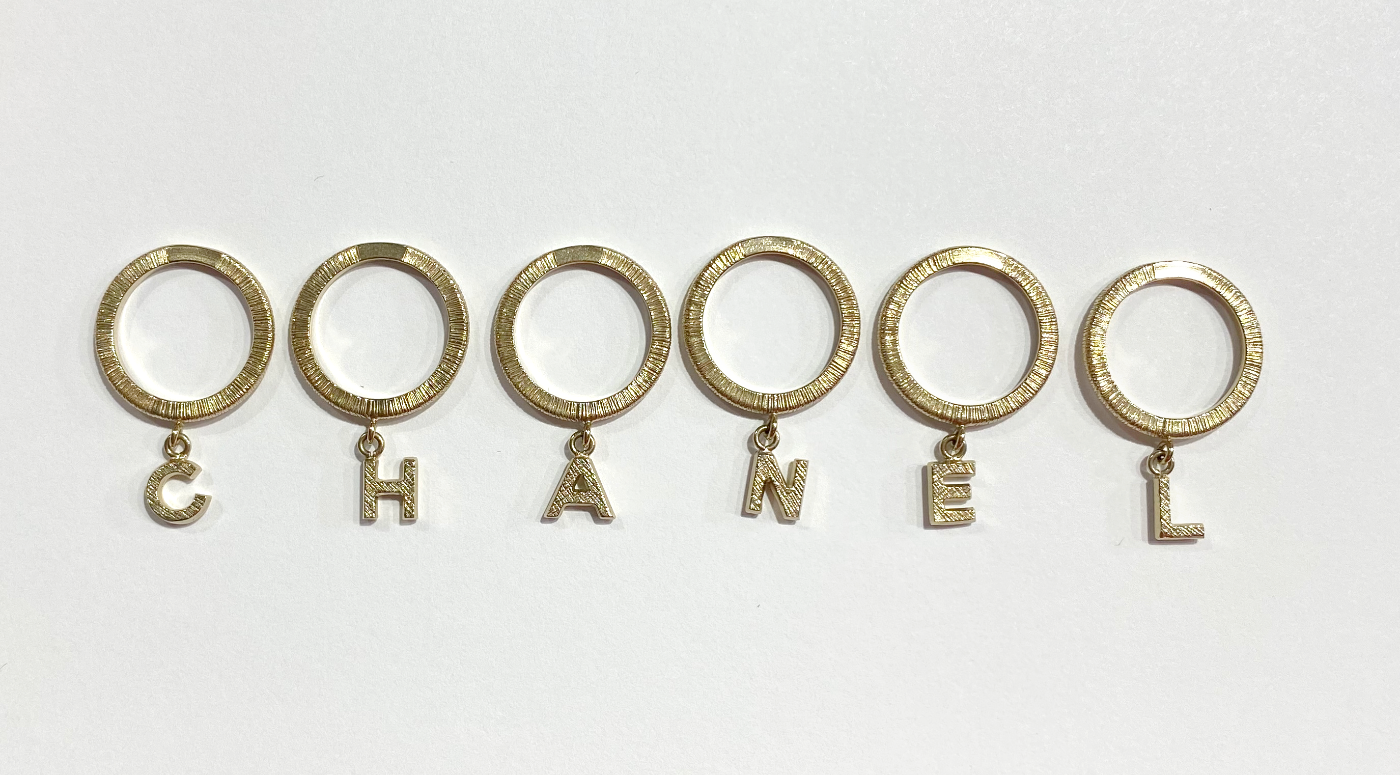 Chanel Letter Charm Ring Set