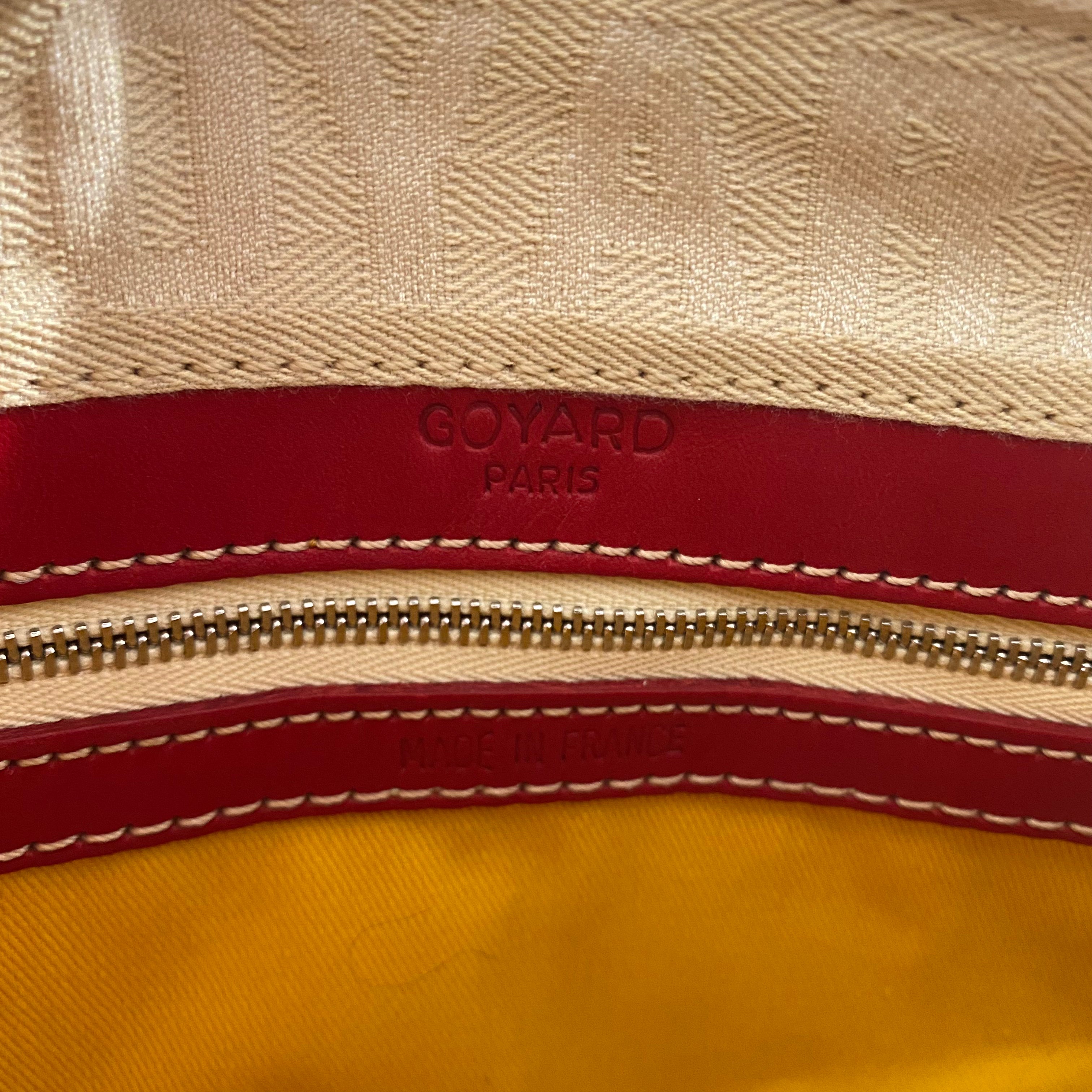Goyard Red Goyardine Canvas Leather Croisiere 35cm Duffle Bag