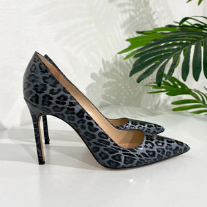 Manolo Blahnik Silver Leopard BB Pumps