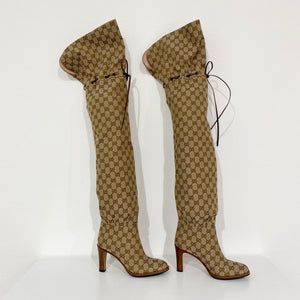 Gucci Gg Canvas Over-the-knee Boot in Red