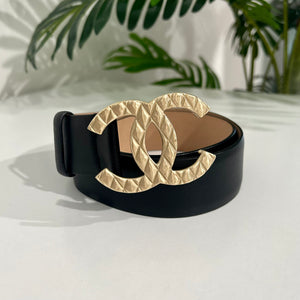 Chanel Black Leather Quilted CC Belt – Dina C's Fab and Funky