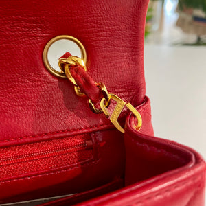 Chanel 1989 Red Diana Full Flap Bag - shop 