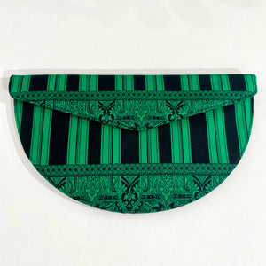 Gianni Versace Vintage Green Black Half-Moon Clutch