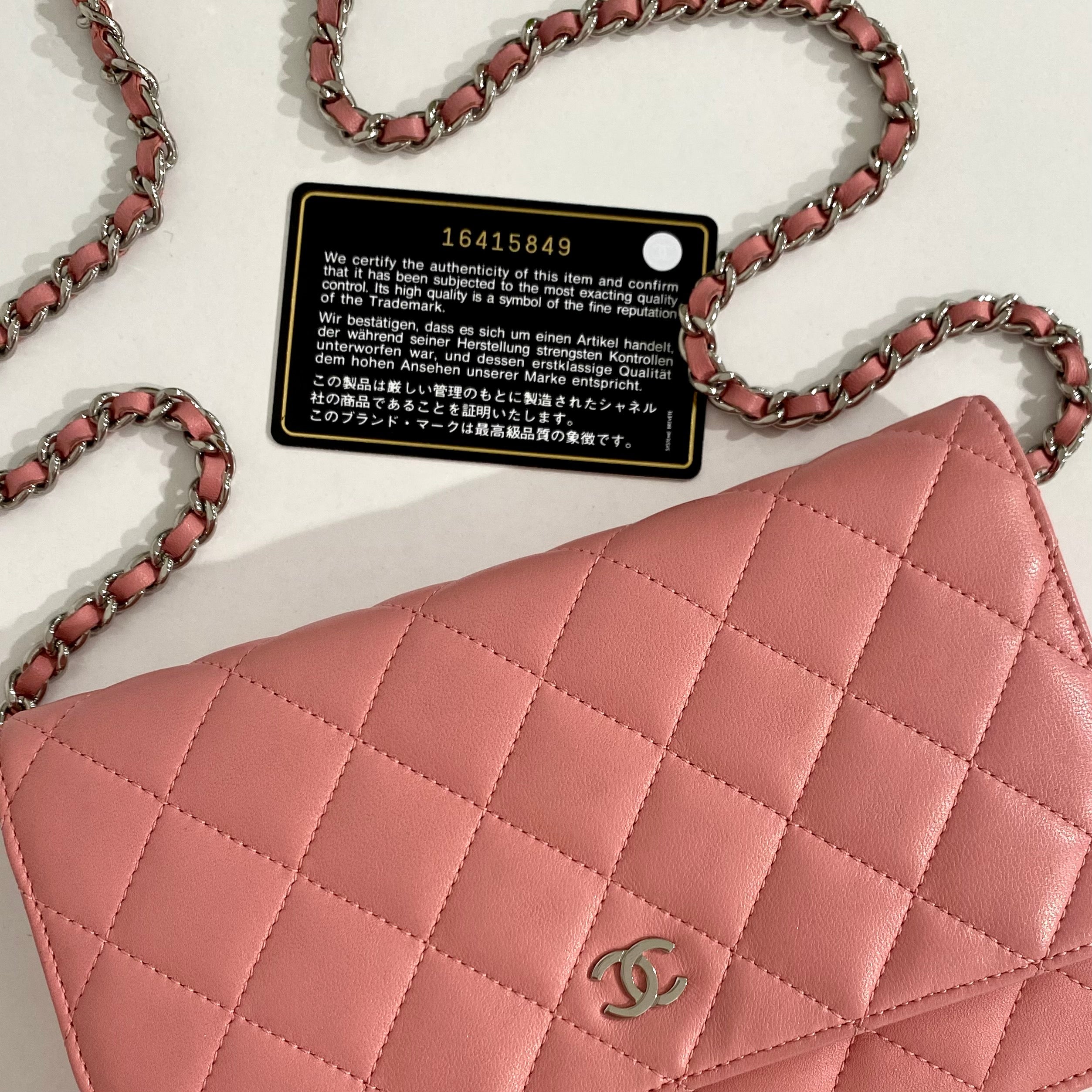 Chanel Caviar Quilted Wallet On Chain WOC Red Gold Hardware