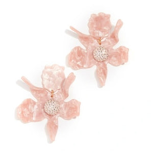 Lele Sadoughi Pink Lily Flower Earrings