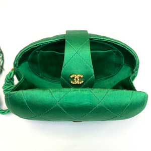 Chanel Vintage Green Evening Clutch