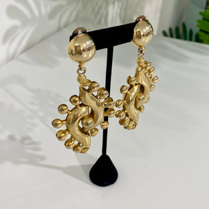 Vintage Oversize Gold Earrings