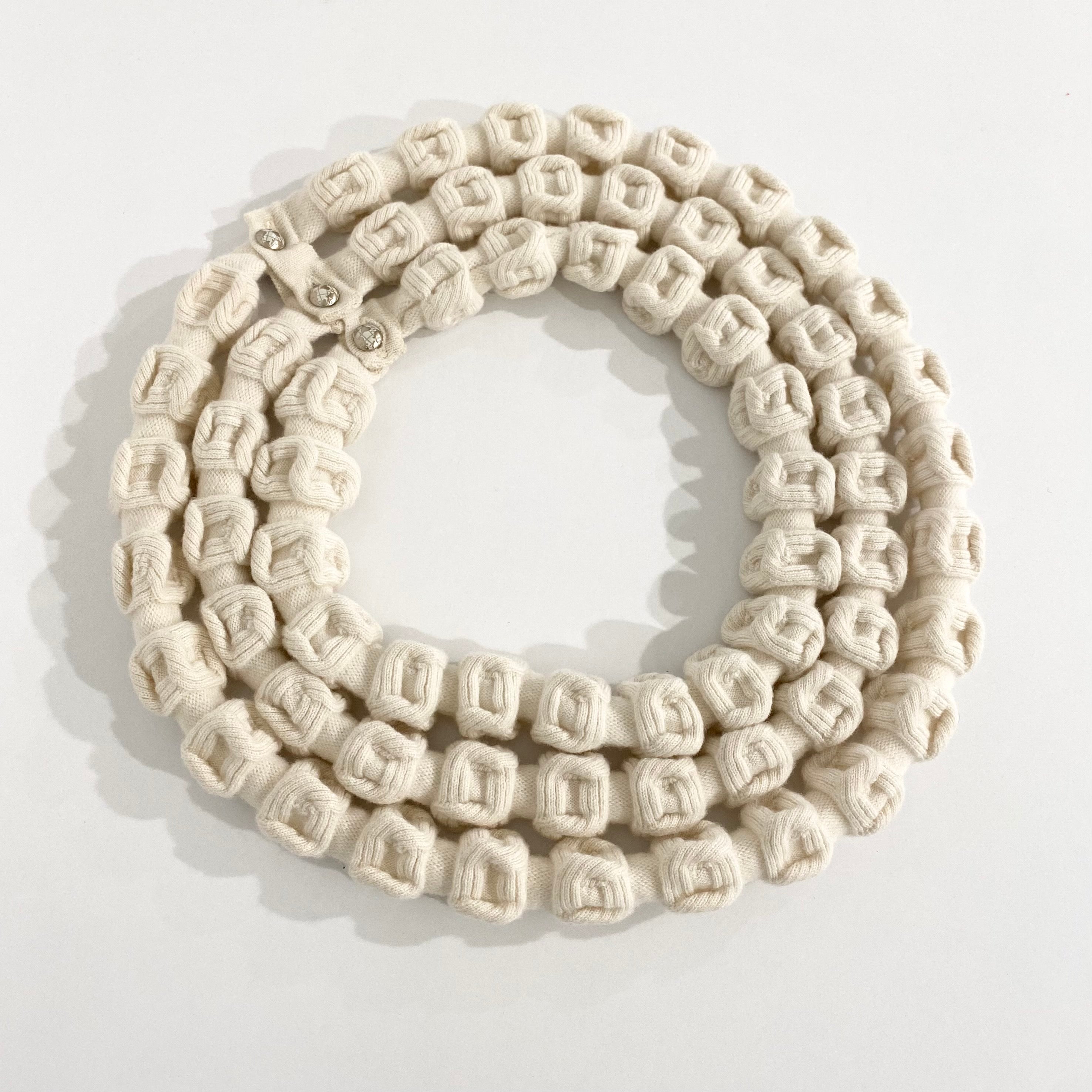Chanel Cream Chunky Knit Necklace