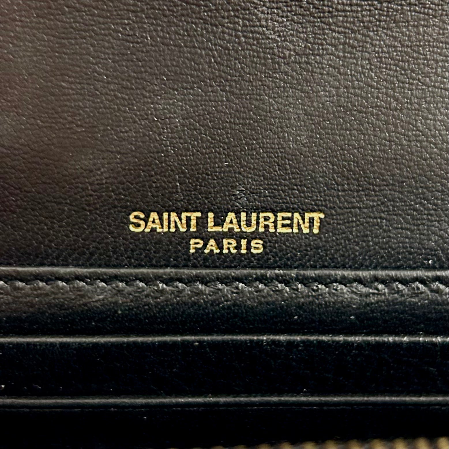 Saint Laurent Black Leather Monogram Chain Belt
