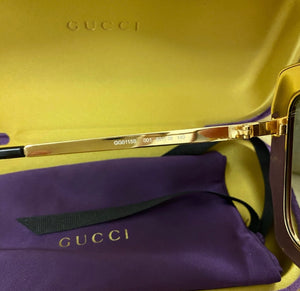 Gucci Crystal Embellished Gold Oversized Sunglasses