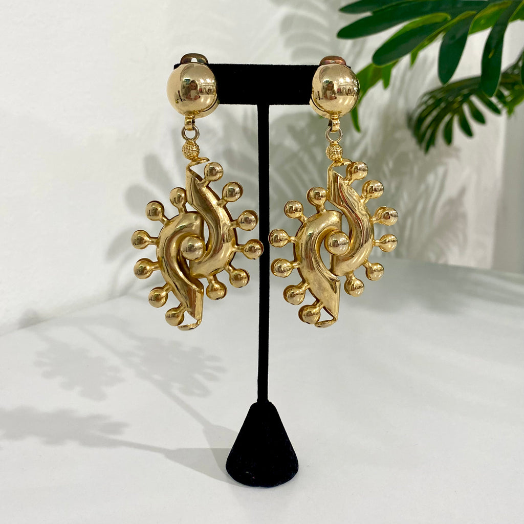 Vintage Oversize Gold Earrings