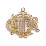 Christian Dior Vintage Rhinestone Logo Brooch
