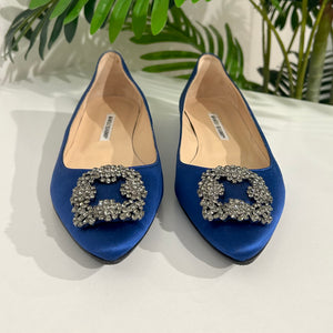 Manolo Blahnik Blue Hangisi Flats