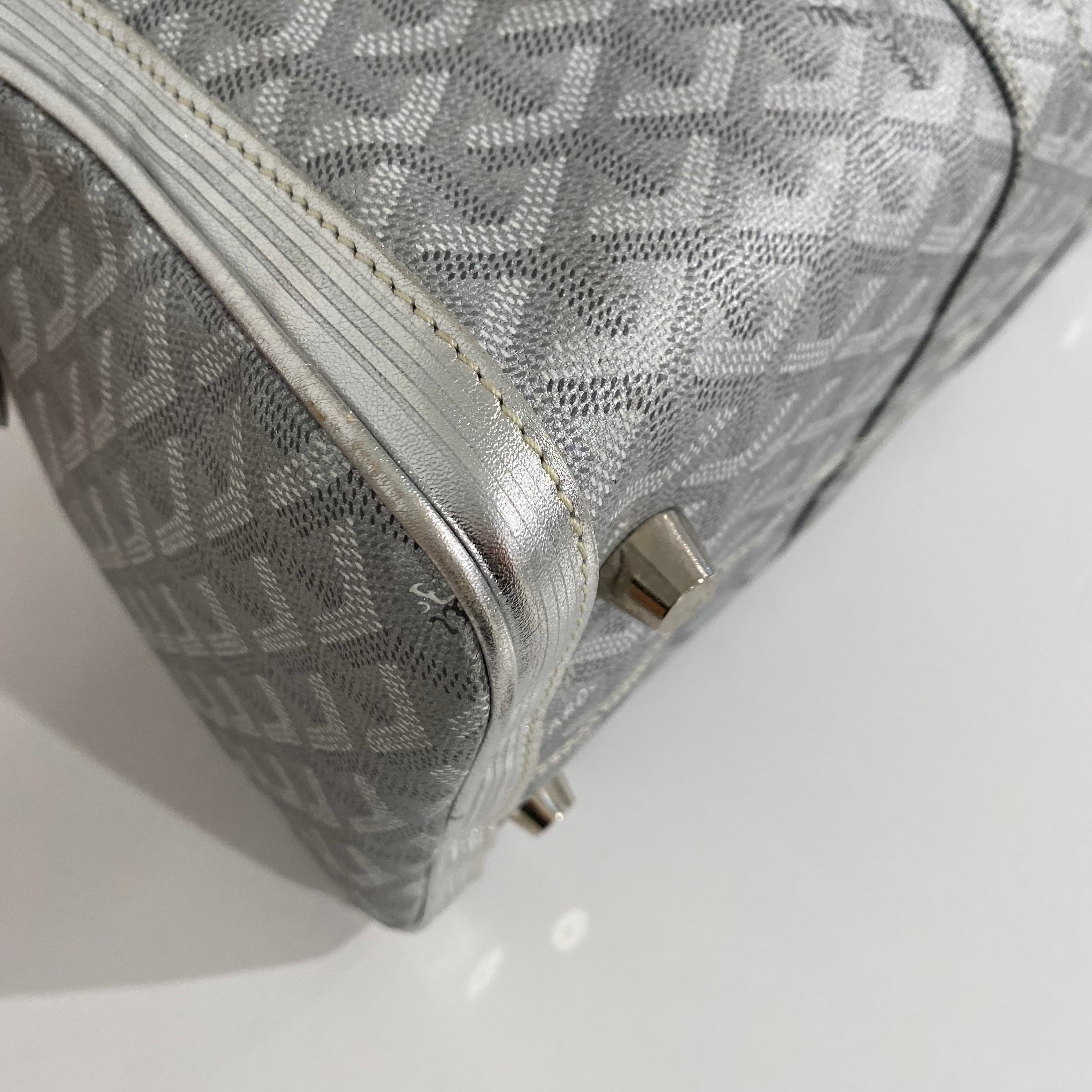 Goyard Croisere Metallic Silver Leather Duffle Bag by Goyard (Co