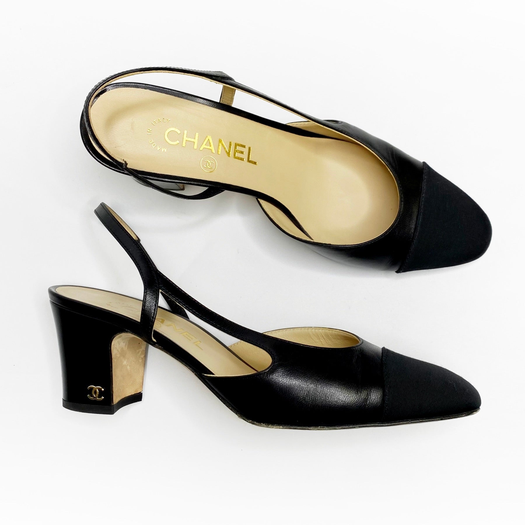 Chanel Shoe Mademoiselle Leather Camel Black Grosgrain 39.5 / 9.5 at 1stDibs   camel and black shoes, chanel mademoiselle shoes, chanel beige and black  shoes