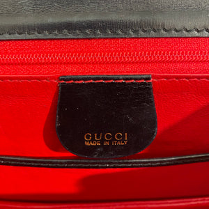 Gucci Vintage Black Bamboo Handle Bag
