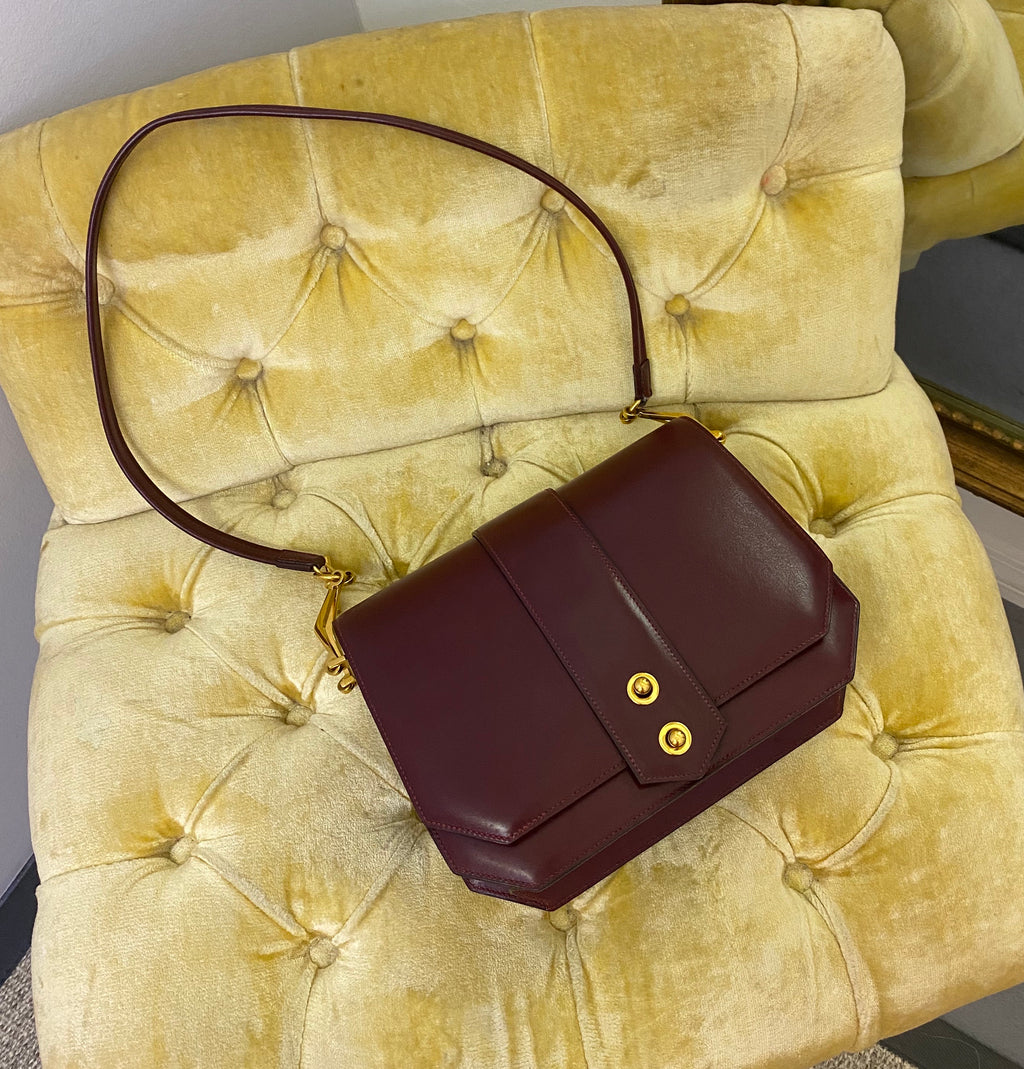 Hermès Vintage 70s Burgundy Shoulder Bag