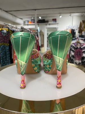 Galliano for Dior Green and Pink Heels
