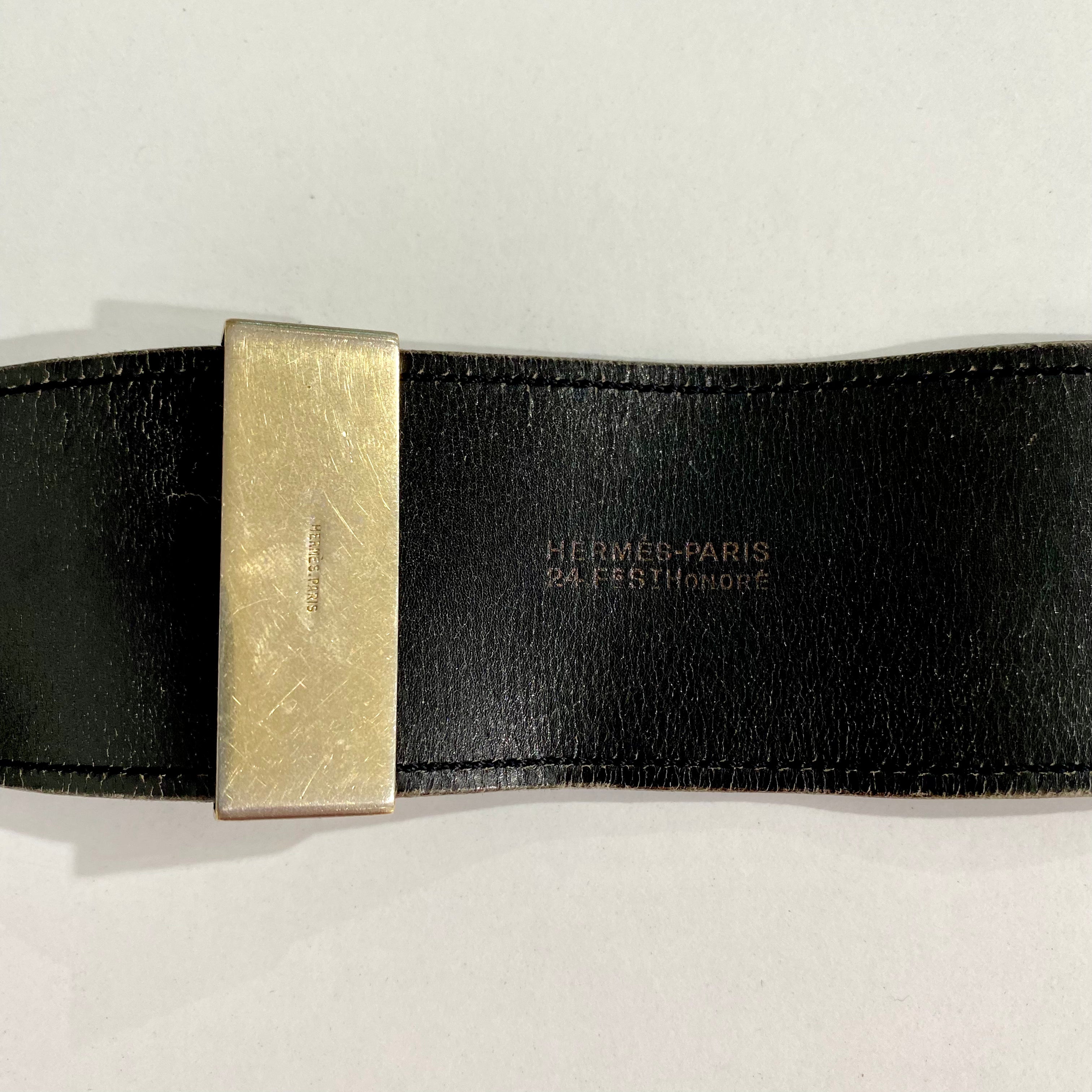 Hermes Vintage Black Collier de Chien Belt