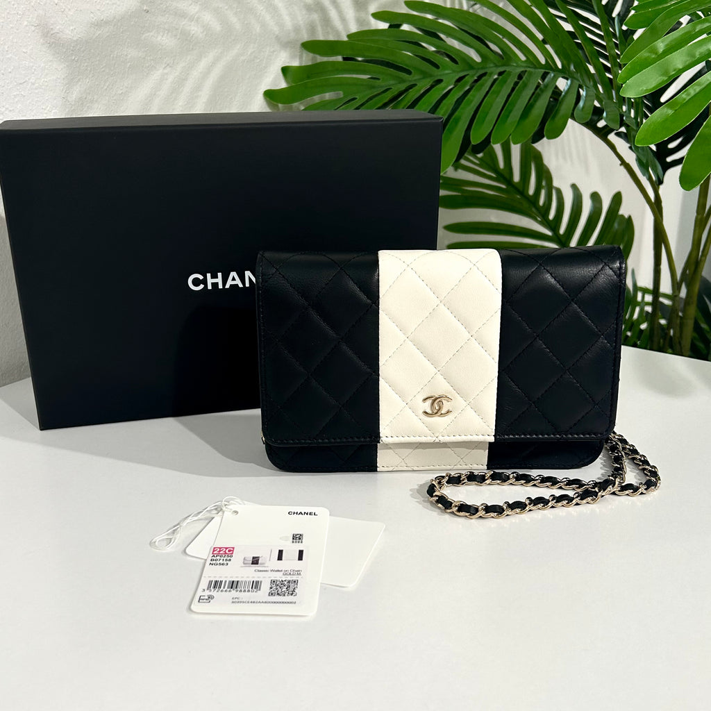 Chanel Black & White Wallet on Chain