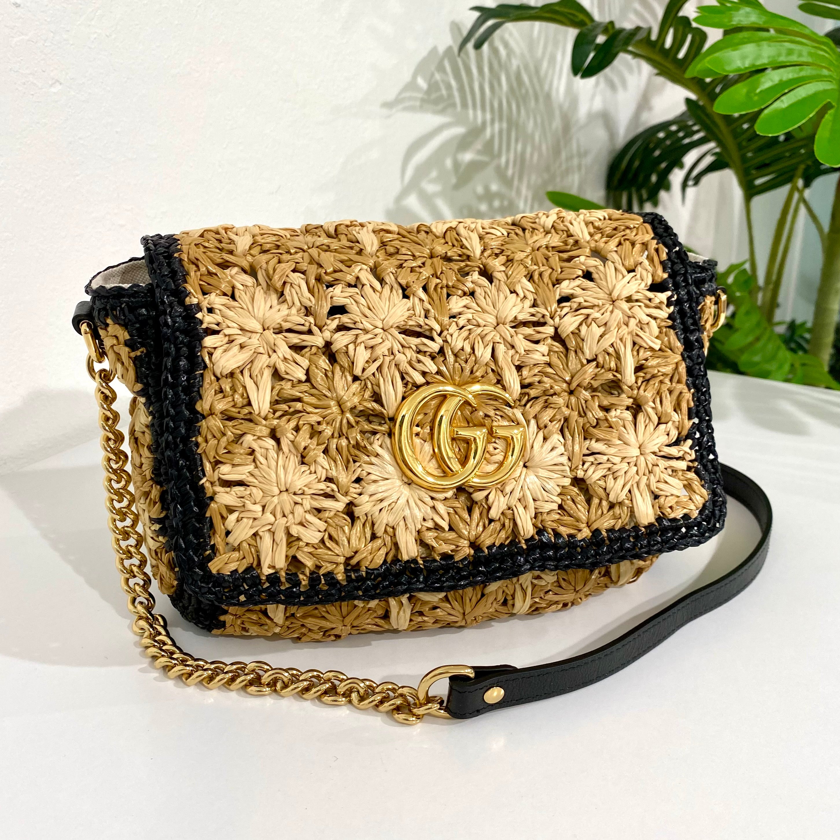 Gucci Marmont Raffia Bag – Dina C's Fab and Funky Consignment Boutique
