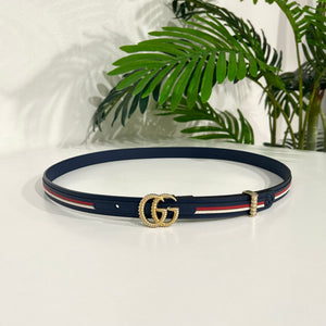 Gucci Torchon Sylvie Navy & Red Stripe Thin Belt – Dina C's Fab and Funky  Consignment Boutique