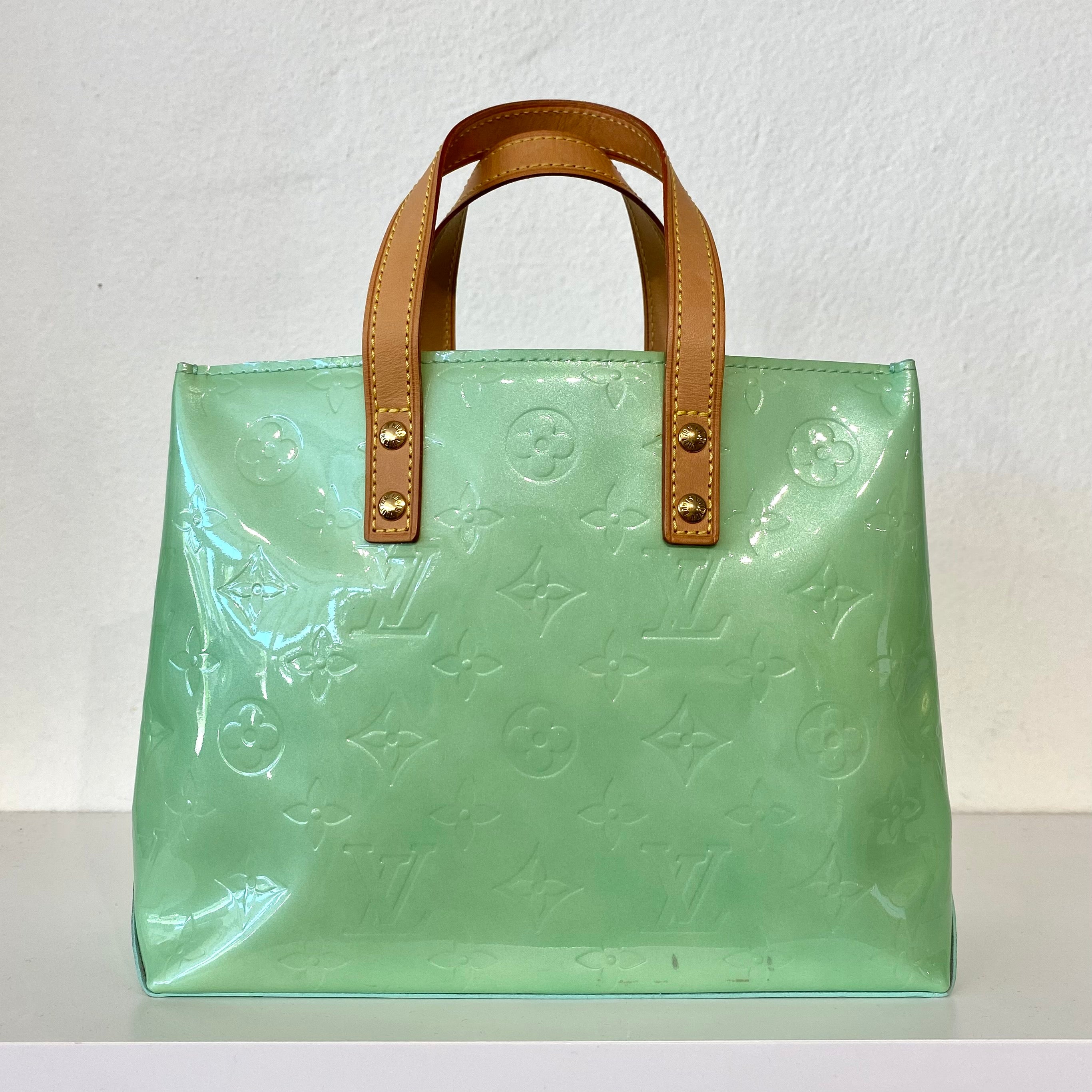 Vintage Louis Vuitton Light Green Monogram Vernis Reade MM Tote Bag TH –  KimmieBBags LLC