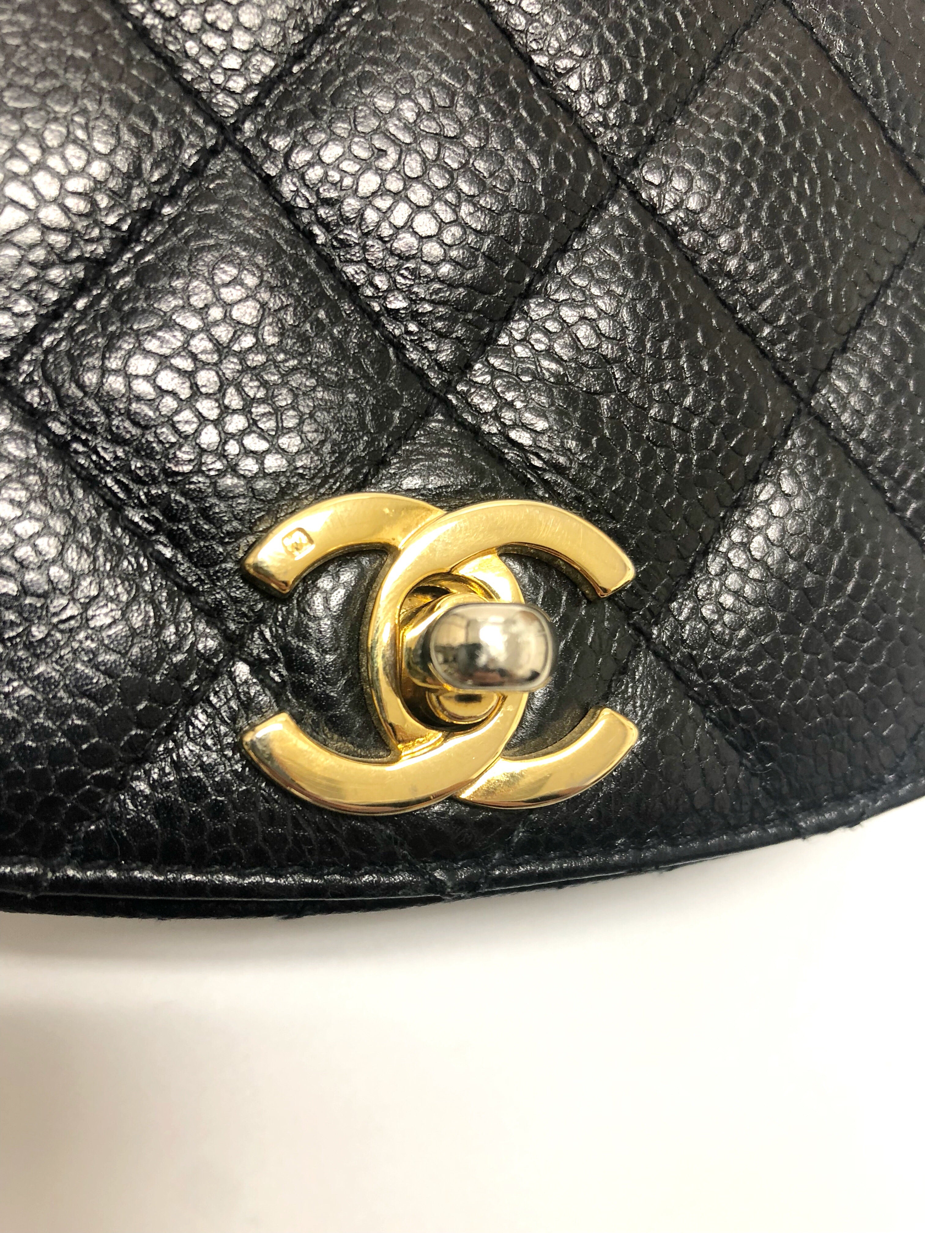 chanel purse black leather