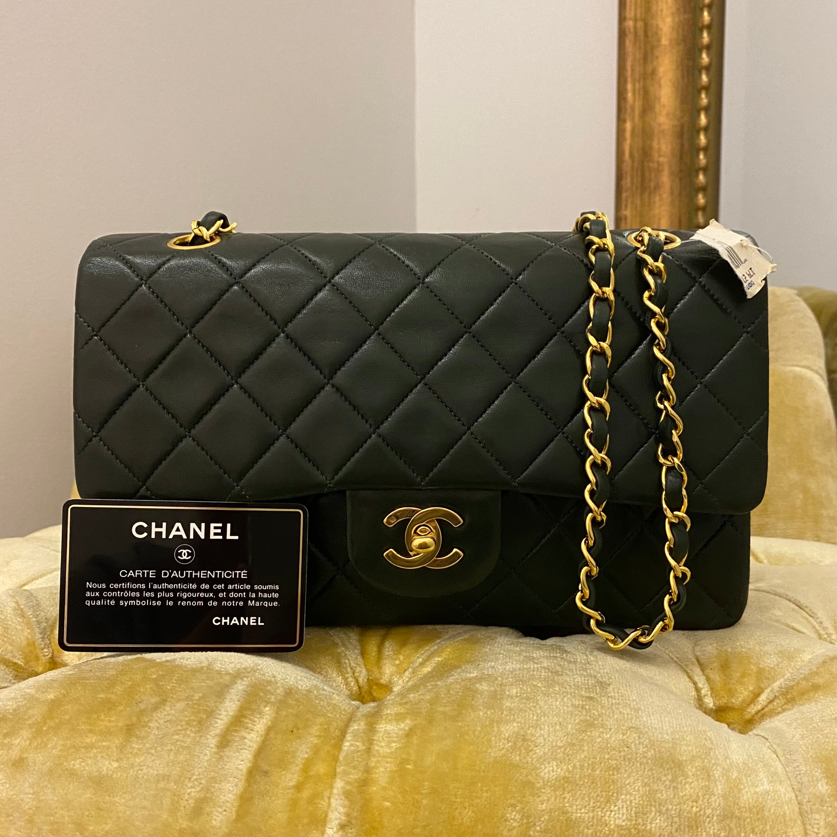 Chanel Vintage Forest Green Medium Classic Double Flap Bag