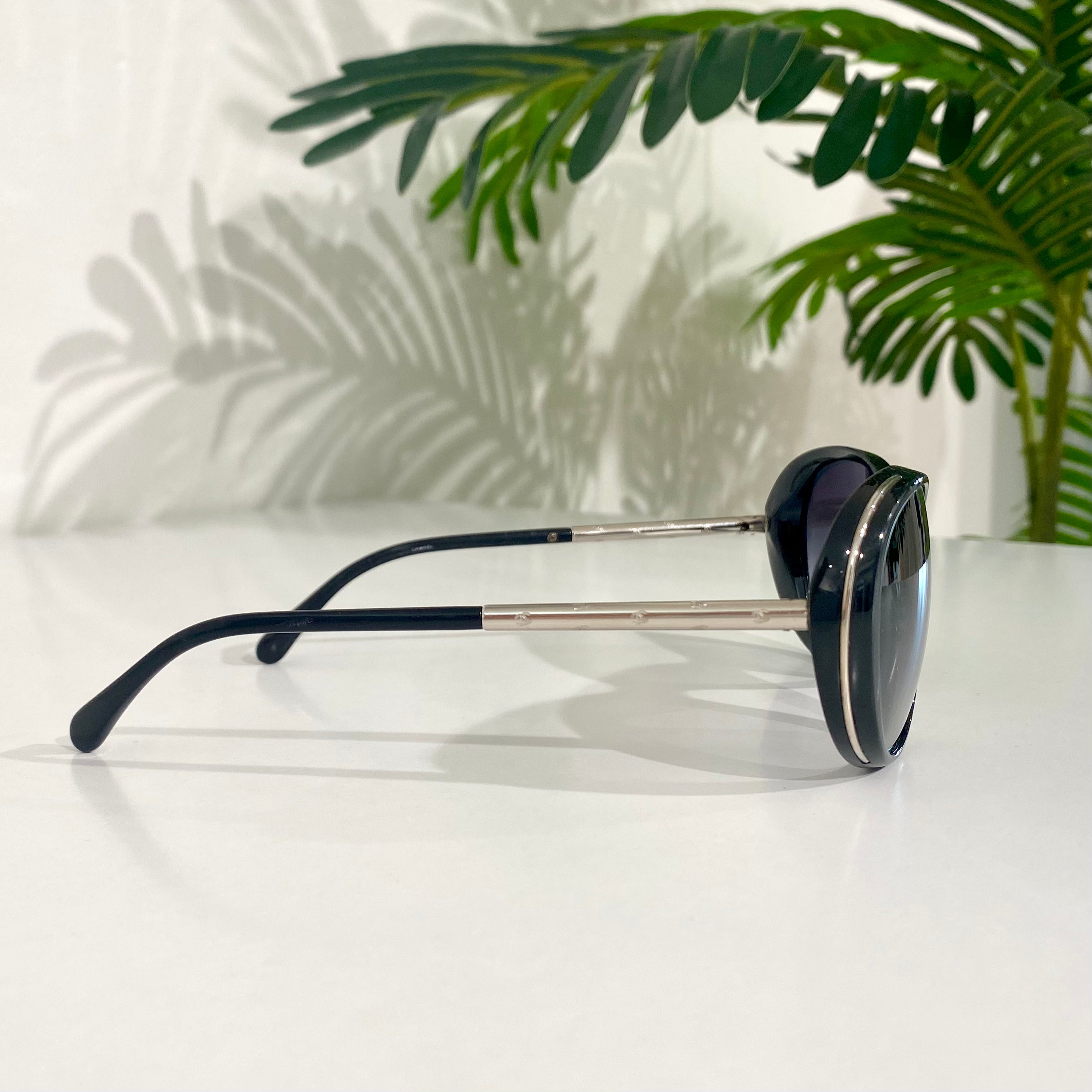 Chanel Black & Silver CC Sunglasses