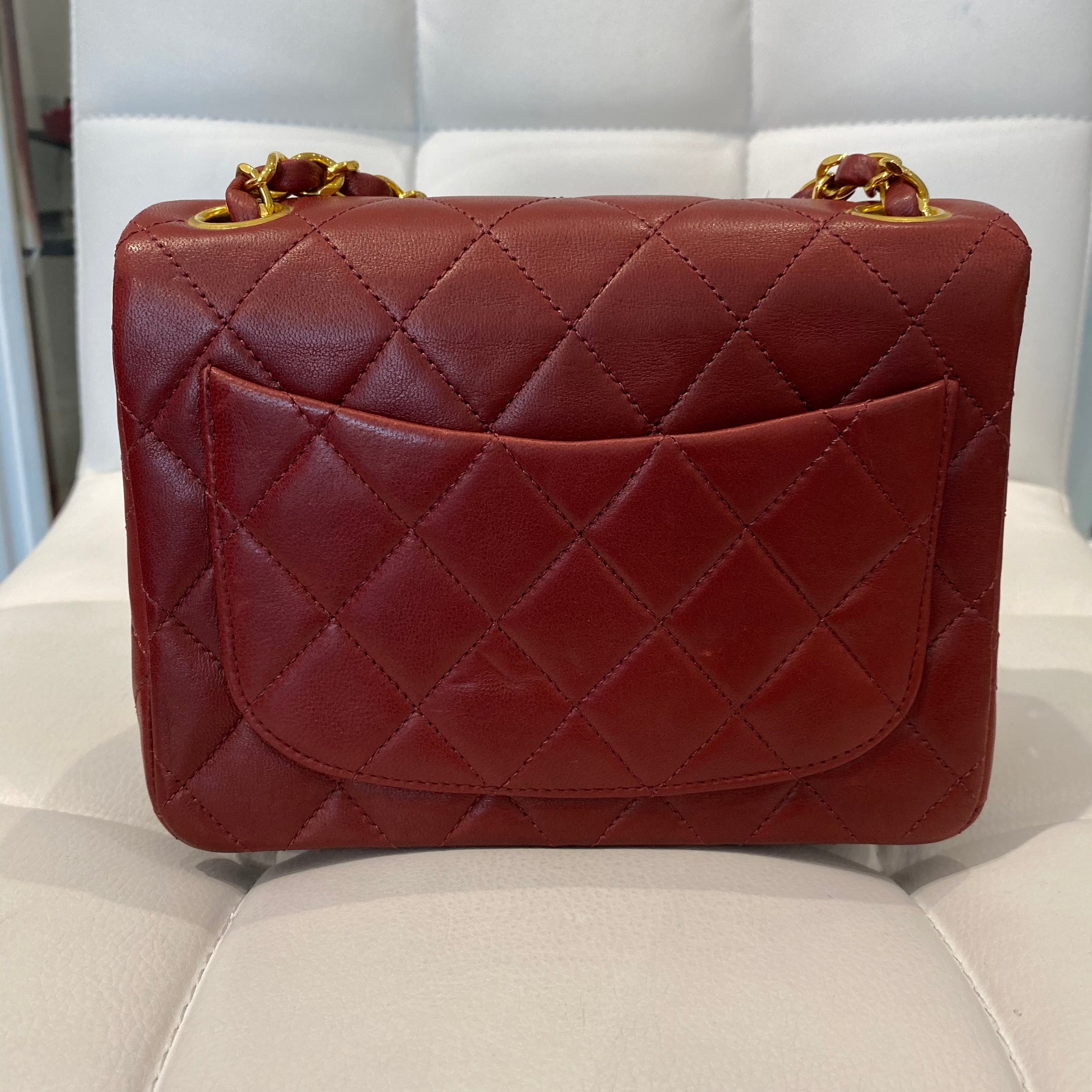 Chanel CF Small Bag Insert in Carmine Red.