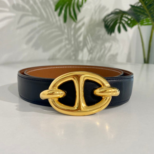 Authentic Reversible chaîne d’encre HERMÈS belt Hermès Reversible 24 mm Chaîne d main image 3