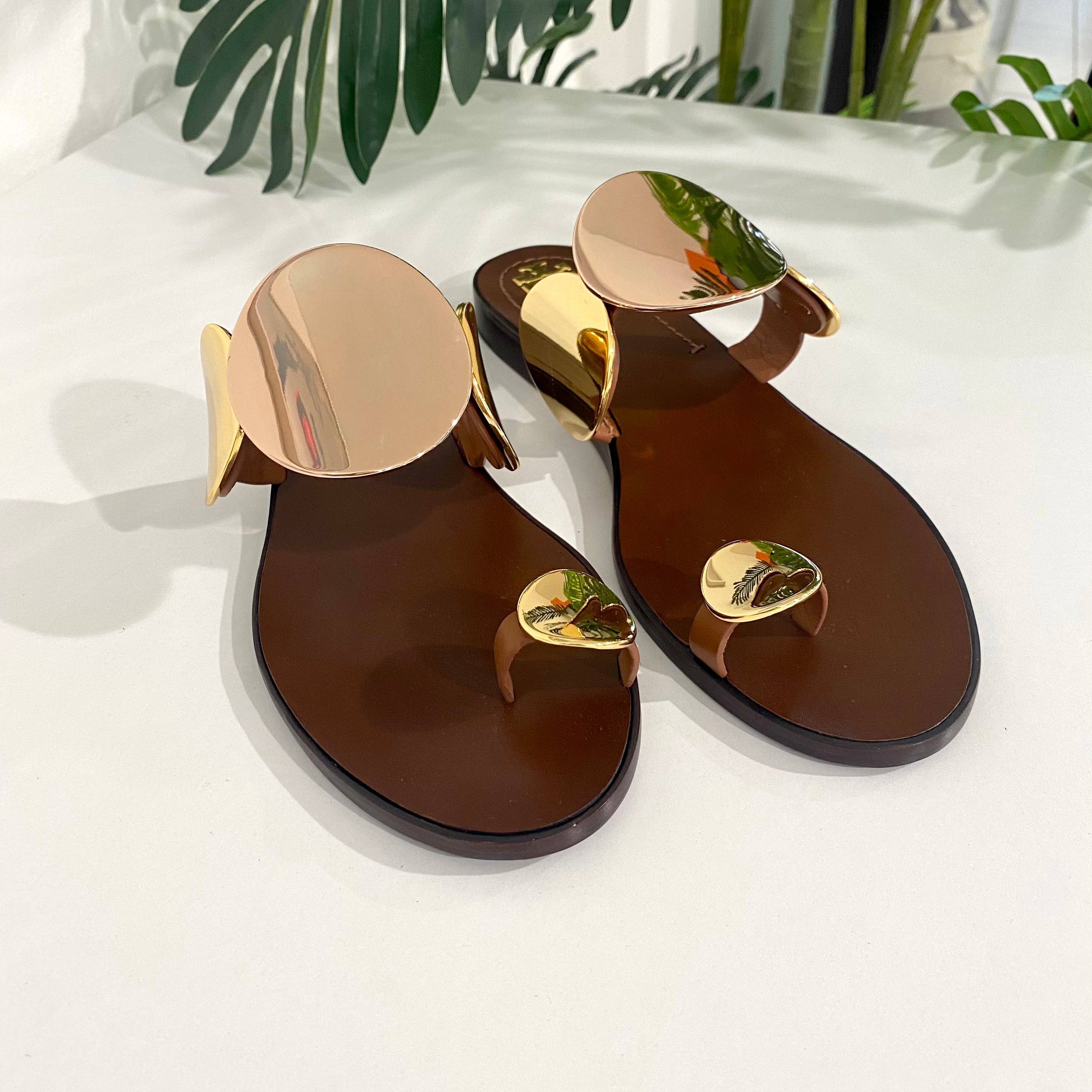Tory Burch Rose Gold/Gold Patos Sandals