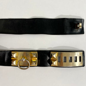 Hermes Vintage Black Collier de Chien Belt