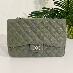 Chanel Grey Patent Jumbo Flap Bag Dina C s Fab and Funky